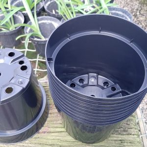 Vaso de plástico preto (16,5 cm de boca x 14,5 cm de altura) - kit com 10