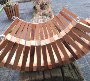 Cachepot de madeira tipo barca grande