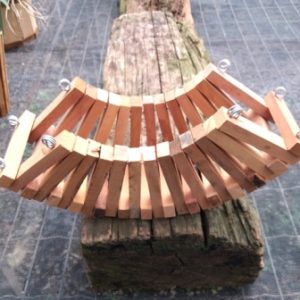 Cachepot de madeira tipo barca pequeno