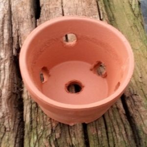 Vaso de barro cônico baixo (10,5 cm de boca x 5,5 cm de altura)