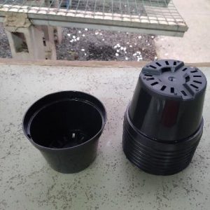 Vaso de plástico preto (10 cm de boca x 9 cm de altura) - kit com 10