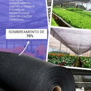Tela de sombreamento 70% medidas 1 mt de comprimento x 3,00 mts de largura